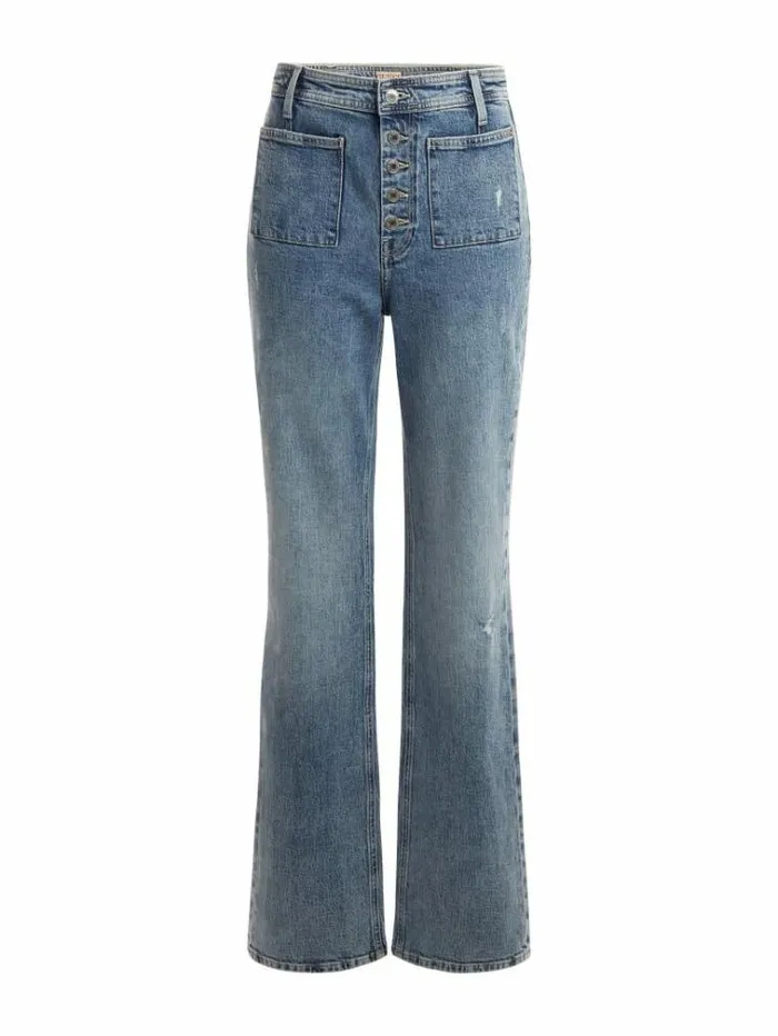 Women Straight Denim Pant Light Blue Guess Straight