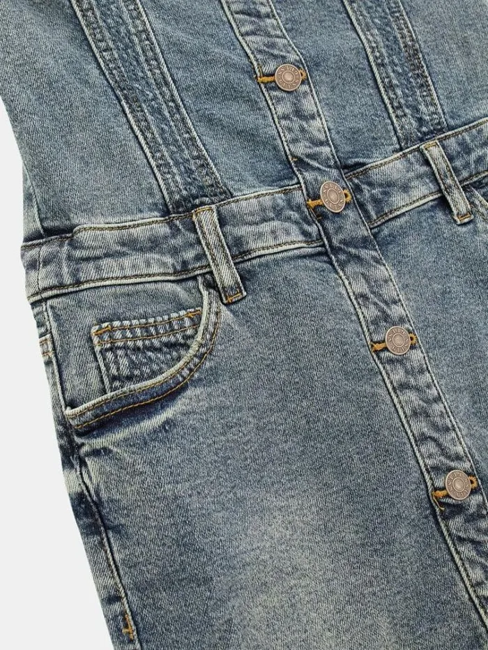 Women Strapless Denim Dress Light Blue Guess Dresses And Jumpsuits