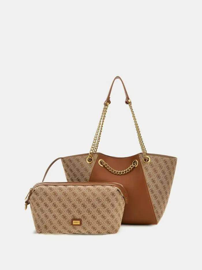 Women Strello 4g Logo Shopper Brown Multi Guess Shoppers