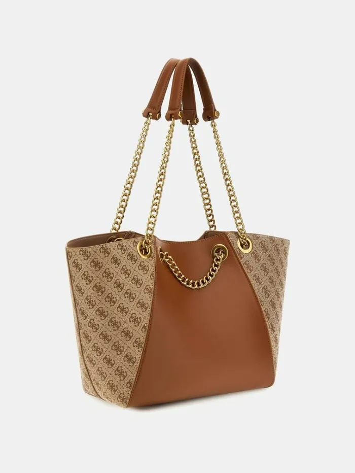 Women Strello 4g Logo Shopper Brown Multi Guess Shoppers