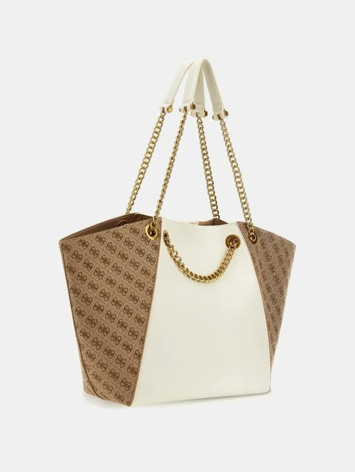Women Strello 4g Logo Shopper White Guess Shoppers