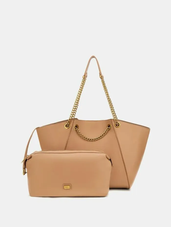 Women Strello Chain Detail Shopper Beige Guess Shoppers