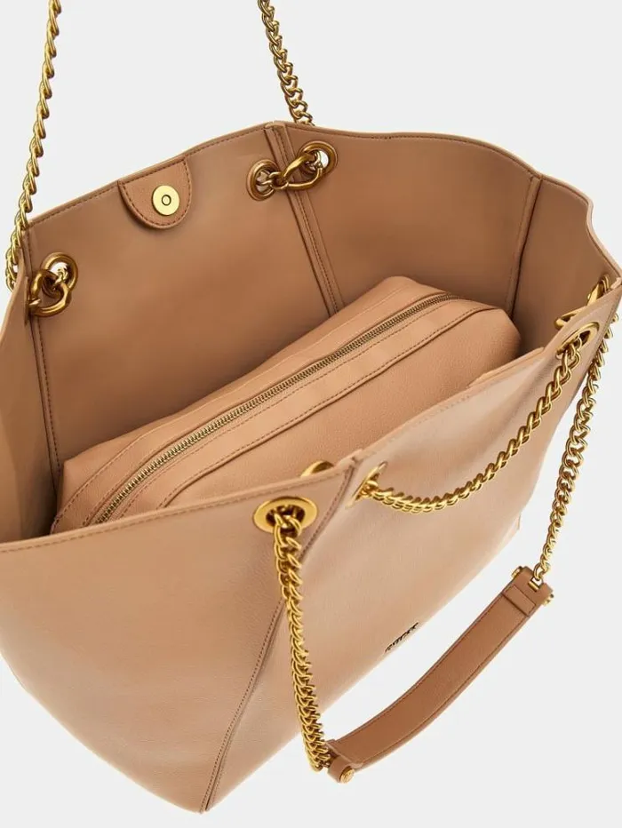 Women Strello Chain Detail Shopper Beige Guess Shoppers
