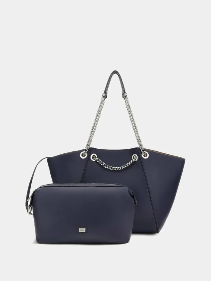 Women Strello Chain Detail Shopper Blue Multi Guess Shoppers