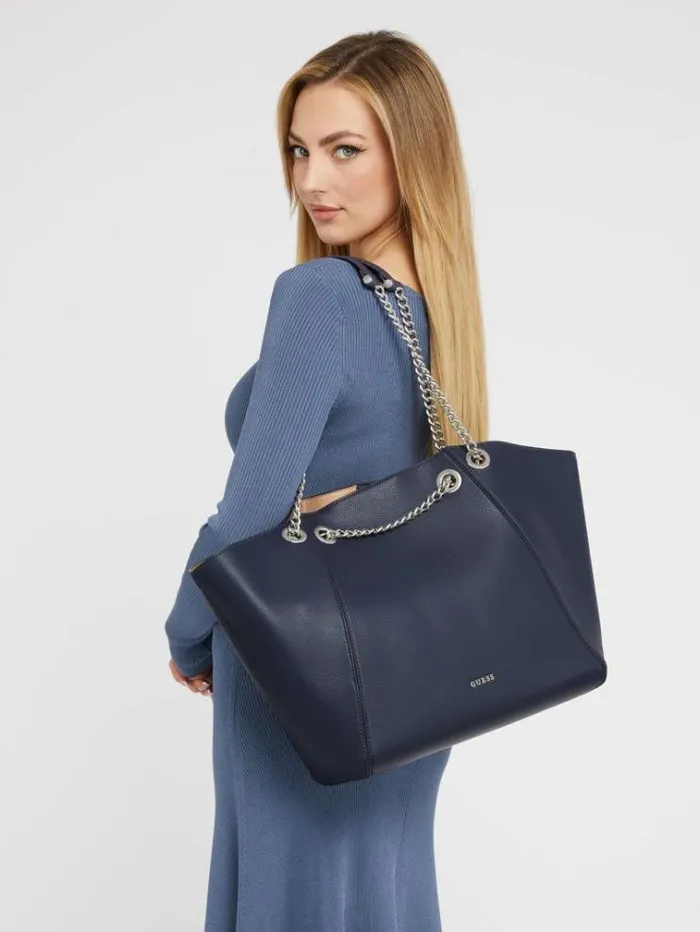 Women Strello Chain Detail Shopper Blue Multi Guess Shoppers