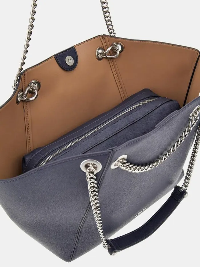 Women Strello Chain Detail Shopper Blue Multi Guess Shoppers
