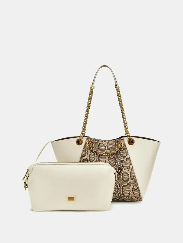 Women Strello Chain Detail Shopper White Guess Shoppers