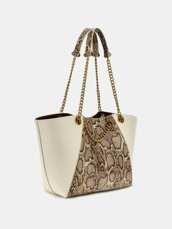 Women Strello Chain Detail Shopper White Guess Shoppers