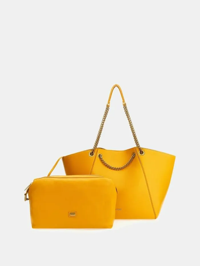 Women Strello Chain Detail Shopper Yellow Guess Shoppers