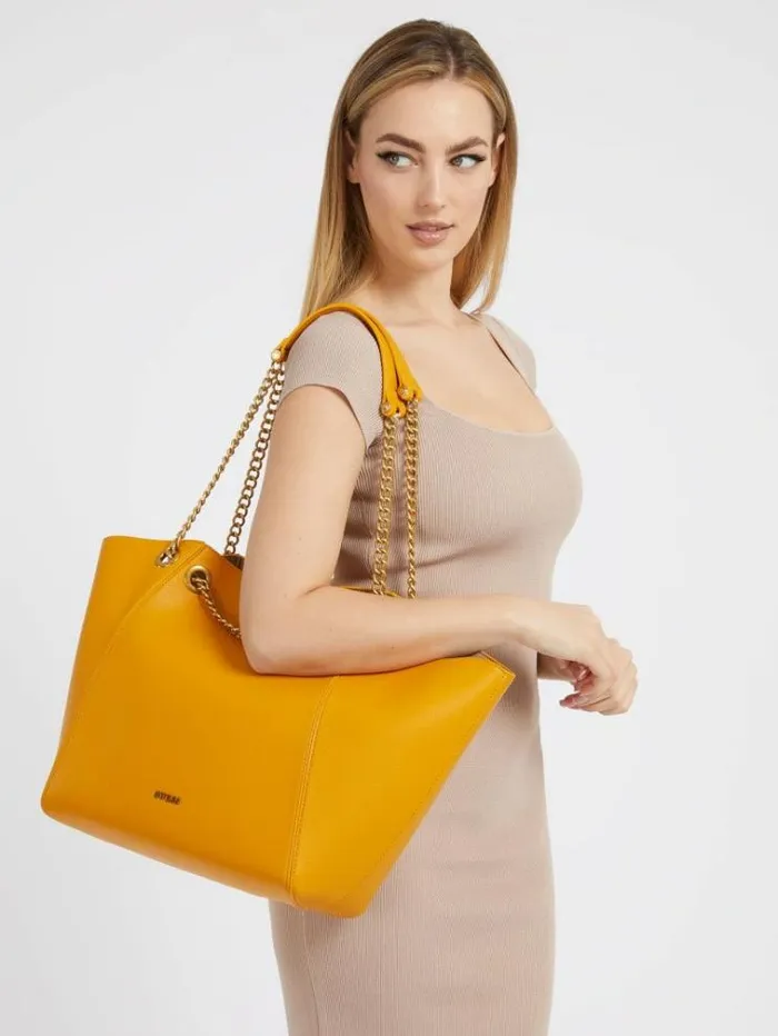 Women Strello Chain Detail Shopper Yellow Guess Shoppers