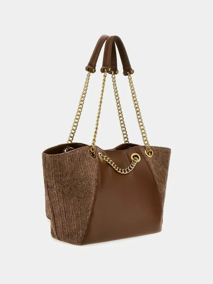 Women Strello Straw Shopper Brown Guess Shoppers