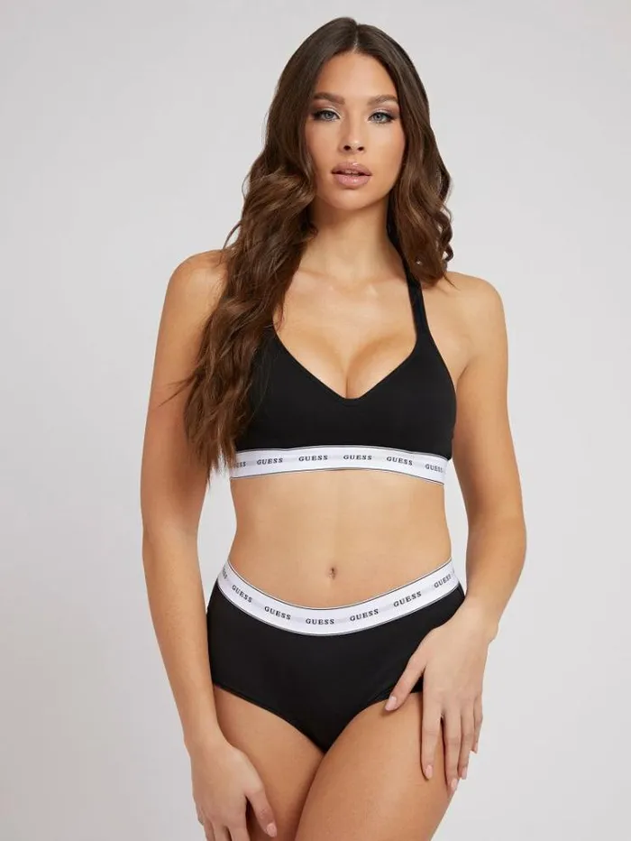 Women Stretch Cotton Padded Bralette Black Guess Underwear