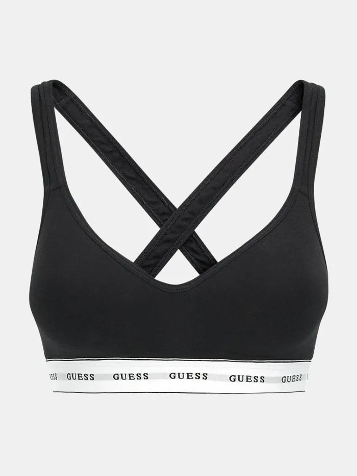 Women Stretch Cotton Padded Bralette Black Guess Underwear
