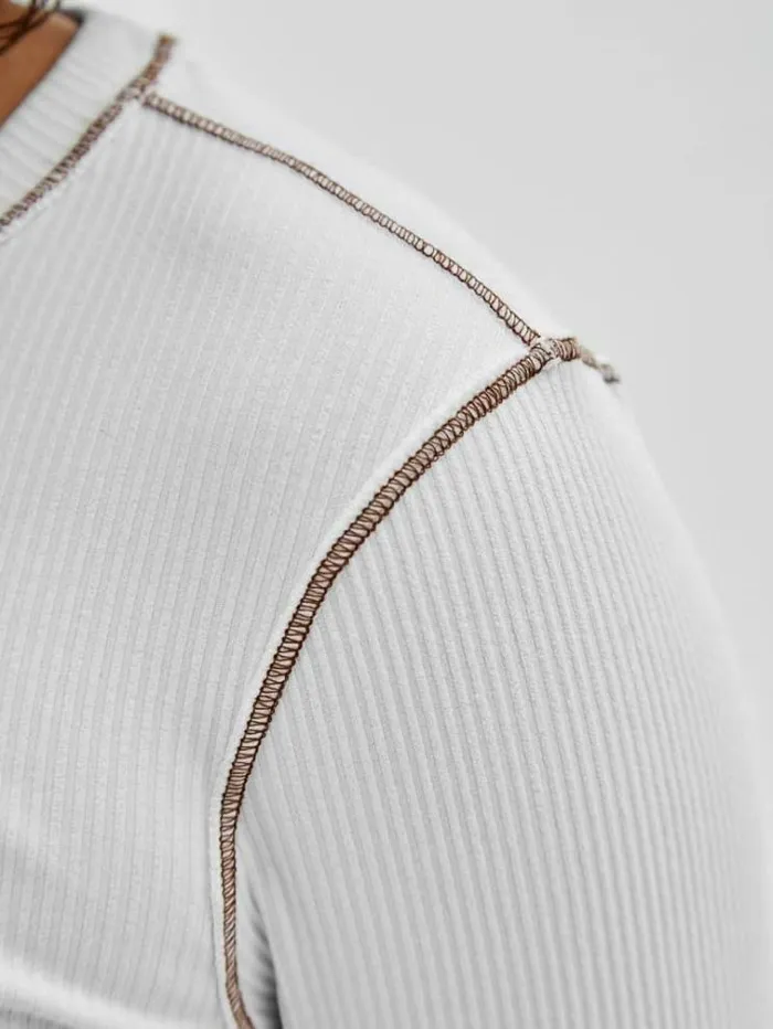 Women Striped Tshirt White Guess Tshirts