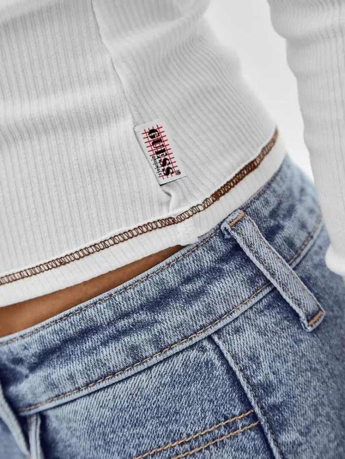 Women Striped Tshirt White Guess Tshirts