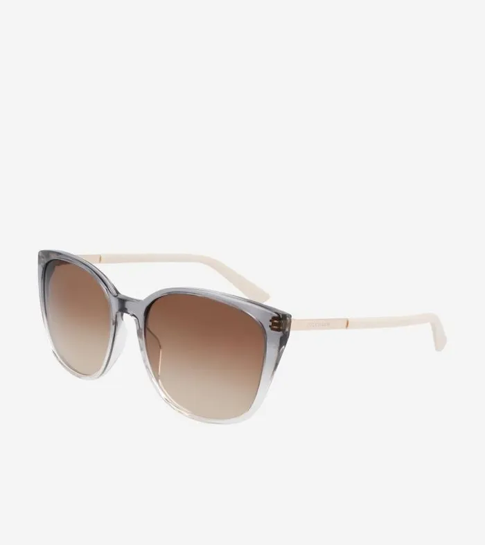 Women Sunglasses Cole Haan Flexible Square Cat Eye Sunglasses Taupe Fade