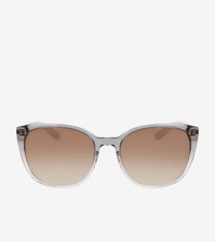 Women Sunglasses Cole Haan Flexible Square Cat Eye Sunglasses Taupe Fade