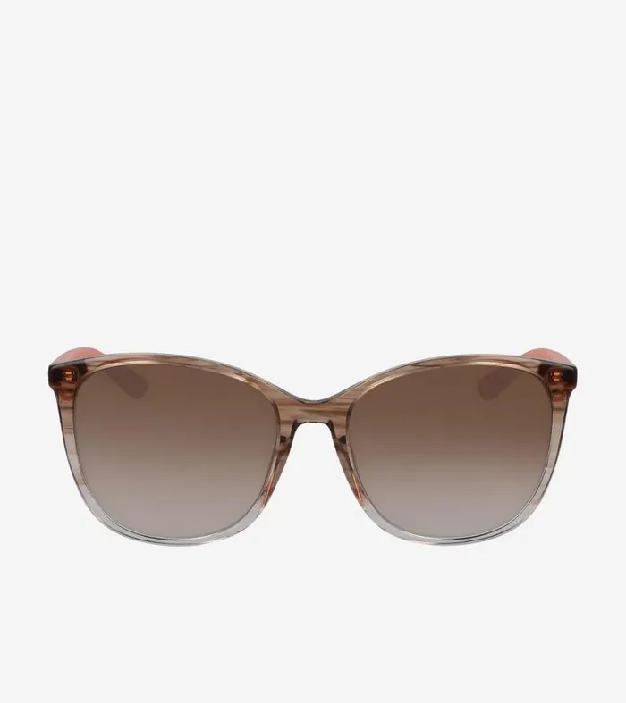 Women Sunglasses Cole Haan Rectangle Flex HornRimmed Sunglasses Taupe Horn