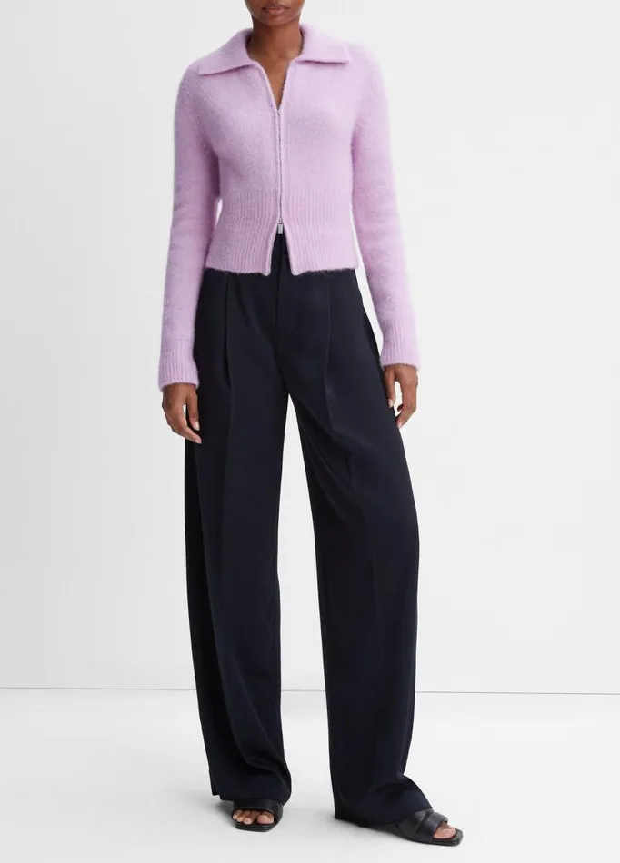Women Sweaters Vince AlpacaBlend ZipFront Cardigan Crocus