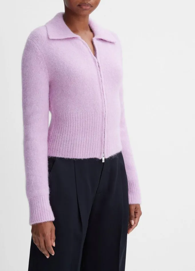 Women Sweaters Vince AlpacaBlend ZipFront Cardigan Crocus