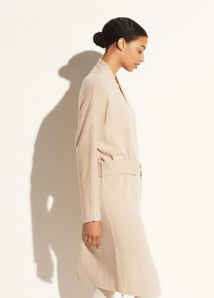 Women Sweaters Vince Belted Robe Cardigan Heather Beige