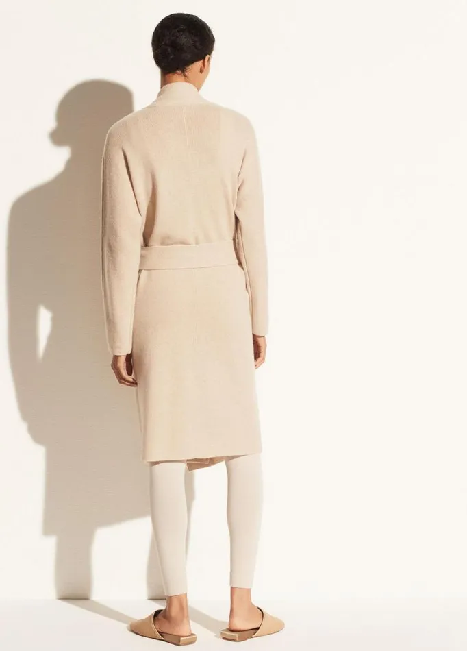 Women Sweaters Vince Belted Robe Cardigan Heather Beige