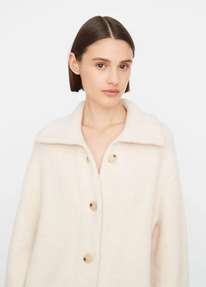 Women Sweaters Vince Button Collared Cardigan Heather Enoki
