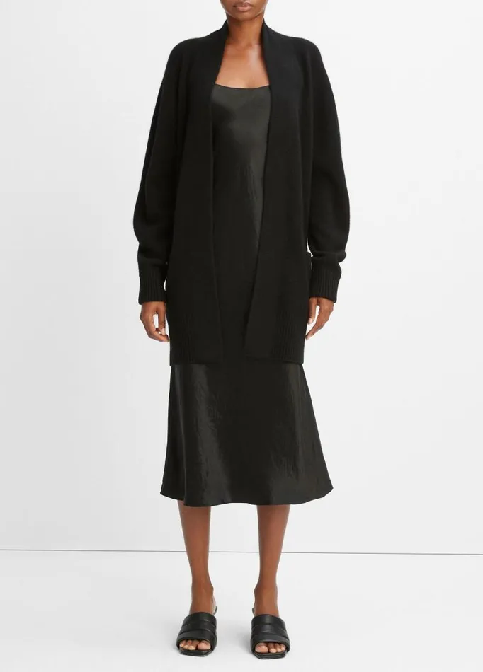 Women Sweaters Vince Cashmere OpenFront Cardigan Black
