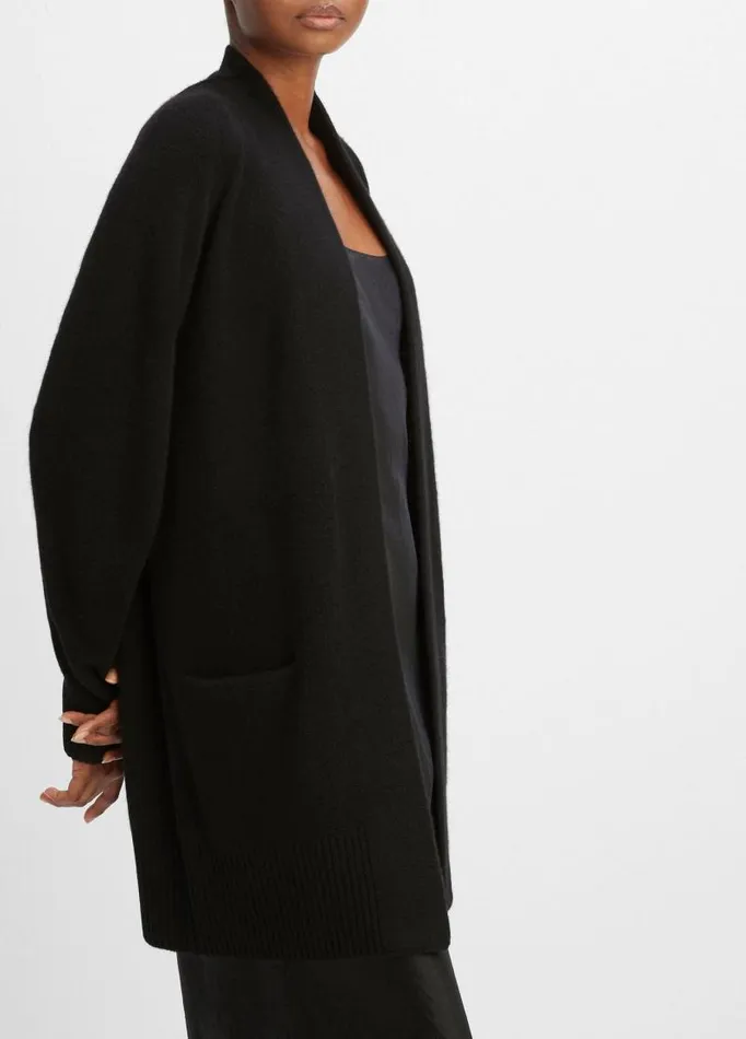 Women Sweaters Vince Cashmere OpenFront Cardigan Black