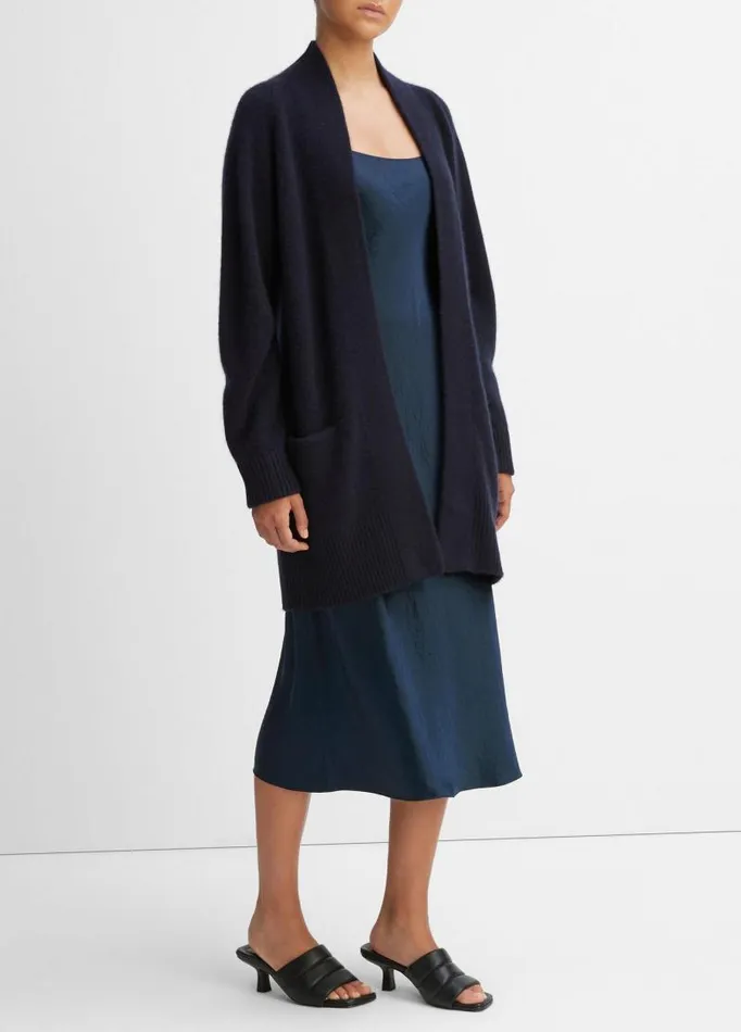 Women Sweaters Vince Cashmere OpenFront Cardigan Coastal Blue