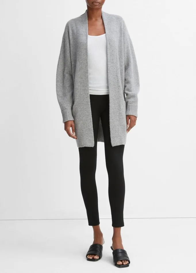Women Sweaters Vince Cashmere OpenFront Cardigan Medium Heather Grey