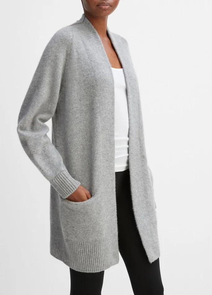 Women Sweaters Vince Cashmere OpenFront Cardigan Medium Heather Grey