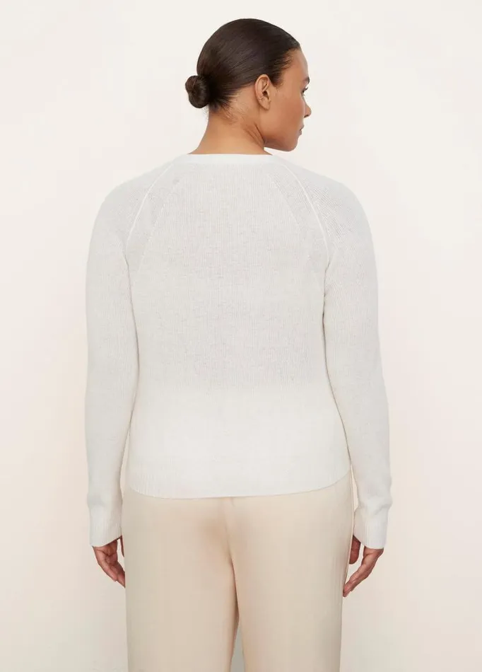 Women Sweaters Vince Cashmere Ribbed Raglan Cardigan Off White