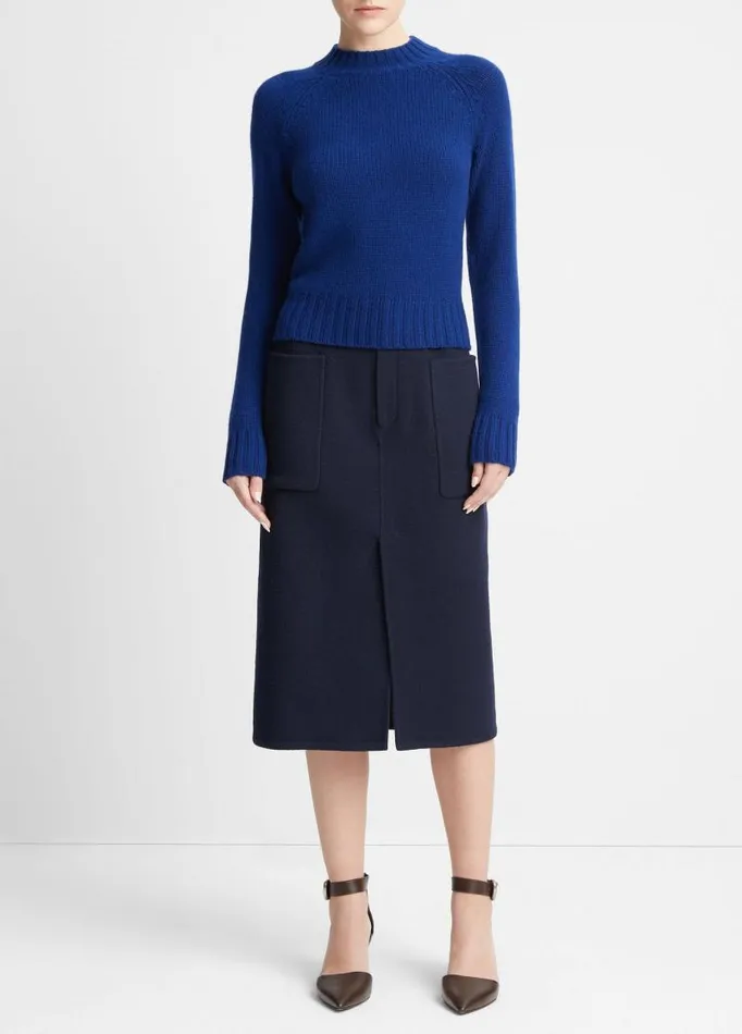 Women Sweaters Vince Cashmere Shrunken Mock Neck Sweater Caspian