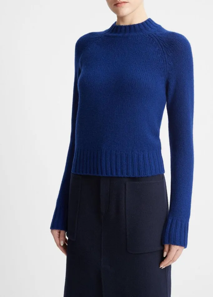 Women Sweaters Vince Cashmere Shrunken Mock Neck Sweater Caspian
