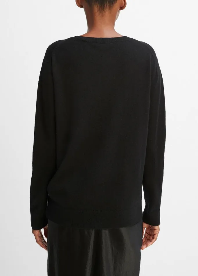 Women Sweaters Vince Cashmere Weekend VNeck Sweater Black