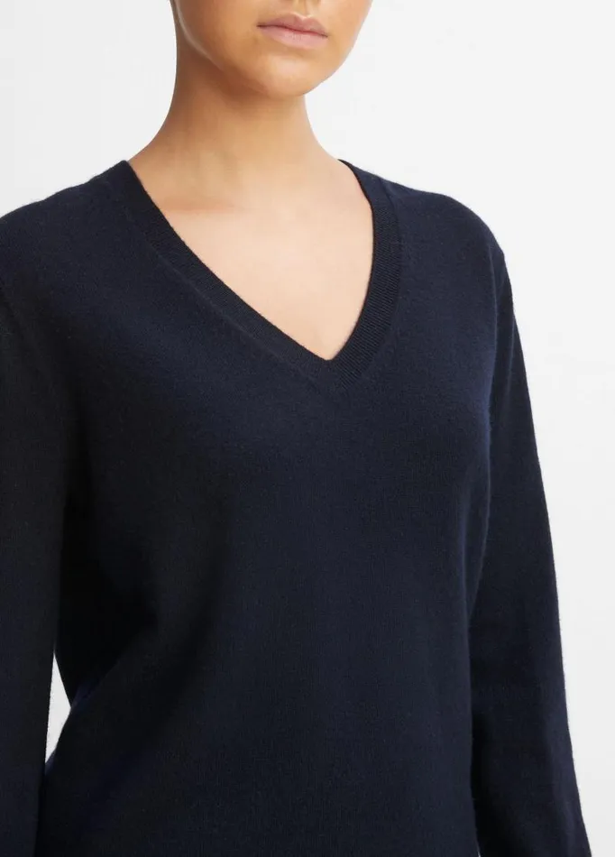 Women Sweaters Vince Cashmere Weekend VNeck Sweater Coastal Blue