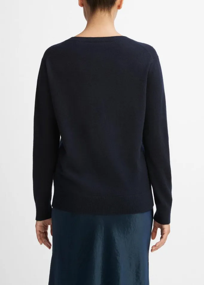Women Sweaters Vince Cashmere Weekend VNeck Sweater Coastal Blue