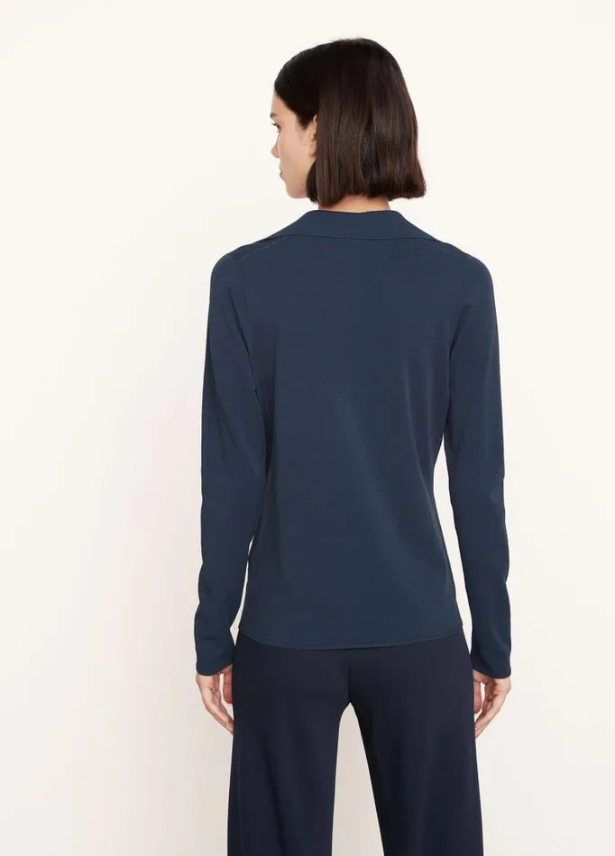 Women Sweaters Vince Collared Cardigan Navy
