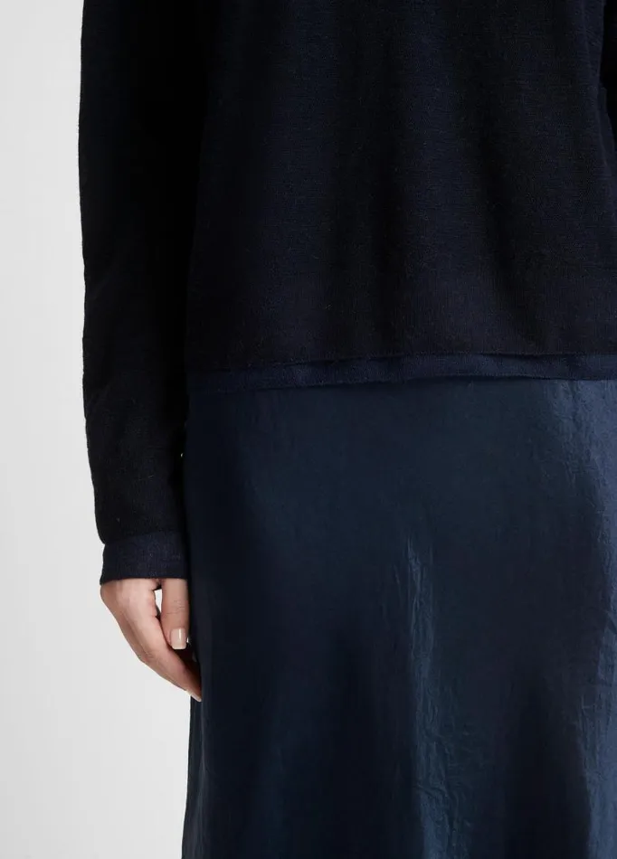 Women Sweaters Vince DoubleLayer WoolBlend Sweater Coastal Bluelight Coastal Blue