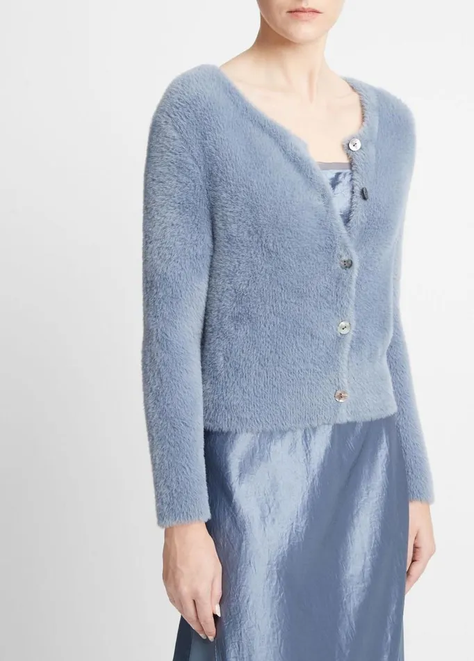 Women Sweaters Vince Eyelash Cardigan Iris Smoke