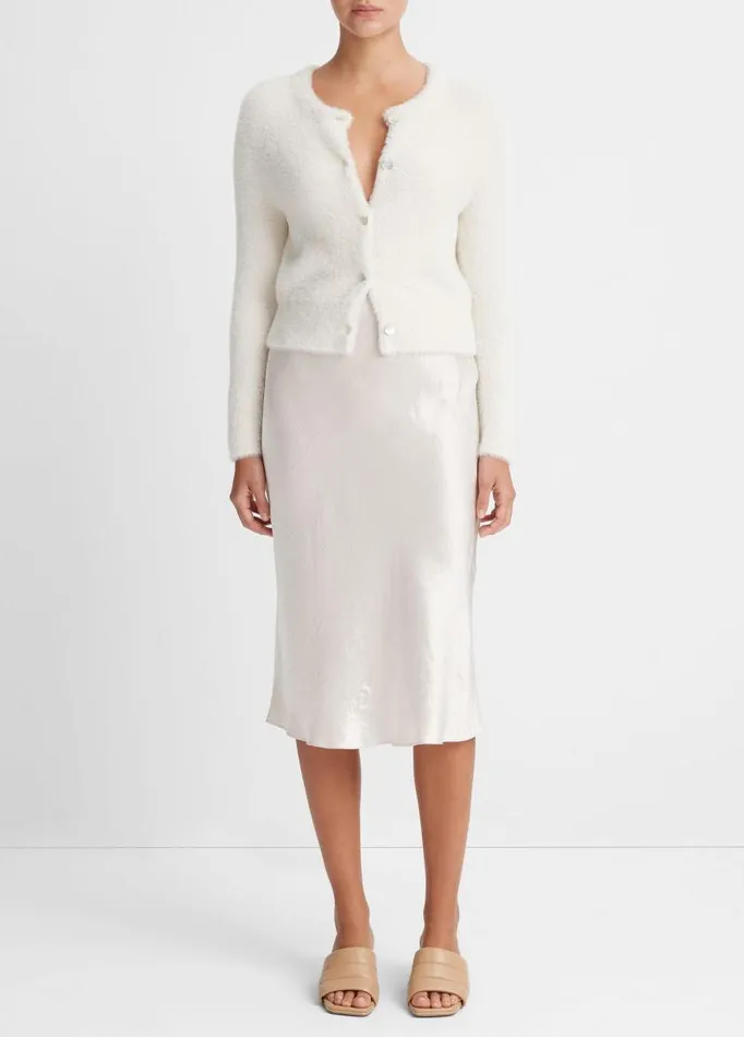 Women Sweaters Vince Eyelash Cardigan Off White