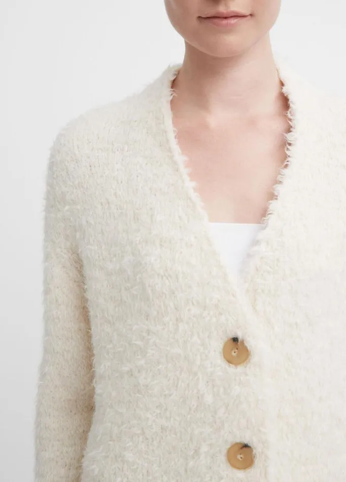 Women Sweaters Vince Oversized Teddy Cardigan Off White