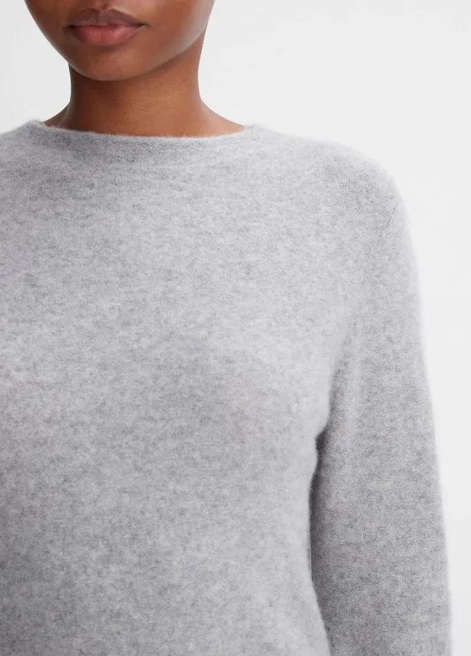 Women Sweaters Vince Plush Cashmere Crew Neck Sweater Heather Sterling