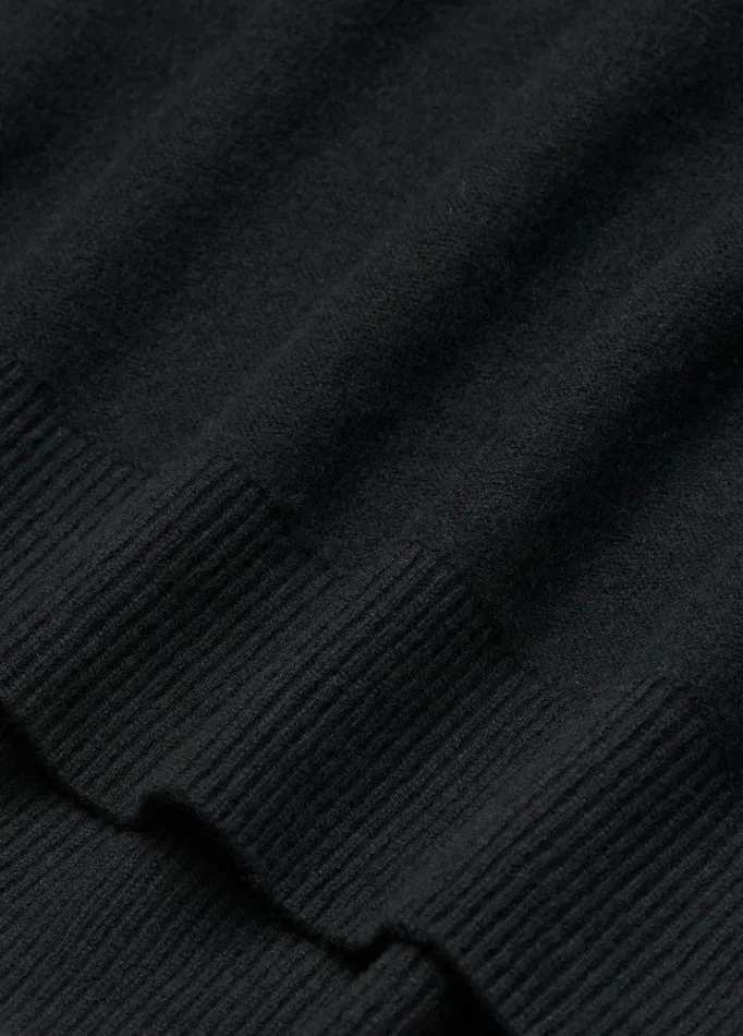 Women Sweaters Vince Plush Cashmere Funnel Neck Poncho Black
