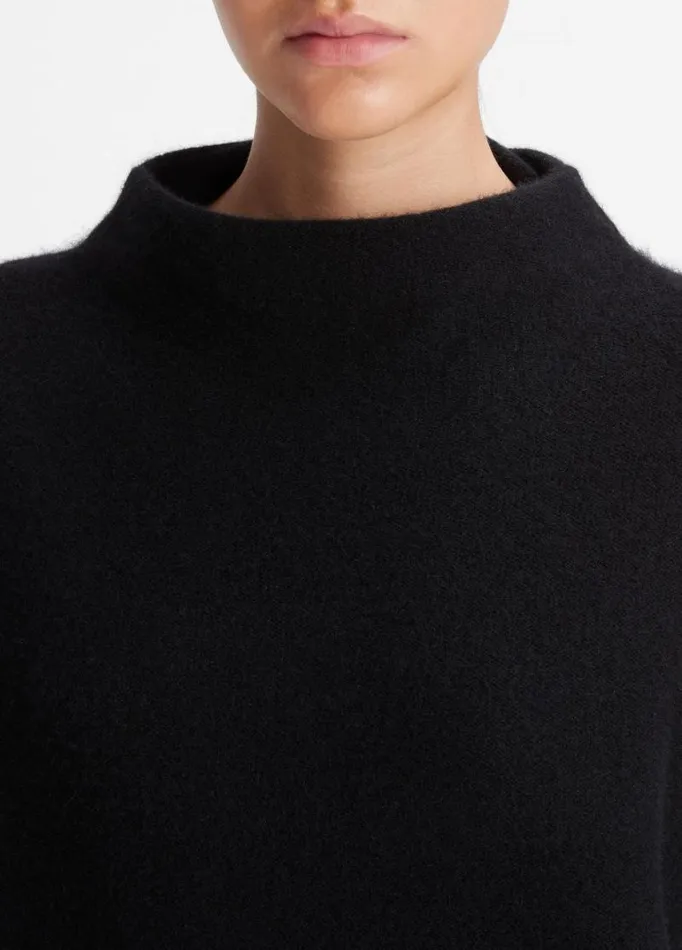 Women Sweaters Vince Plush Cashmere Funnel Neck Sweater Black