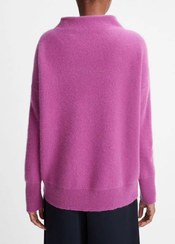 Women Sweaters Vince Plush Cashmere Funnel Neck Sweater Dewberry