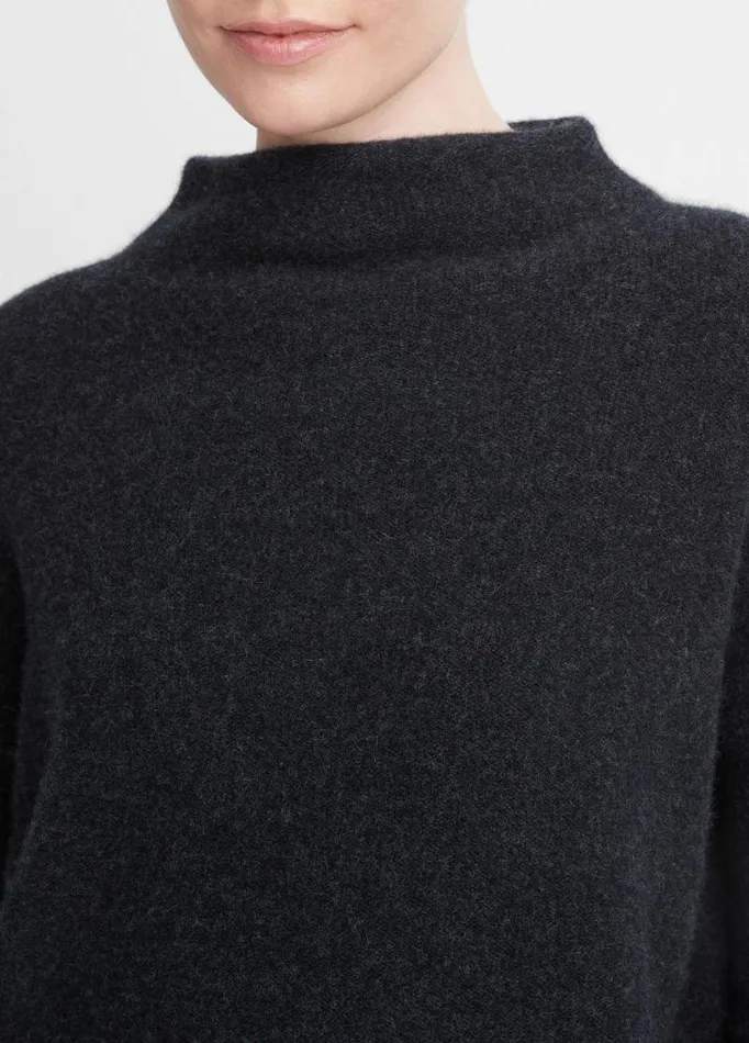 Women Sweaters Vince Plush Cashmere Funnel Neck Sweater Heather Charcoal