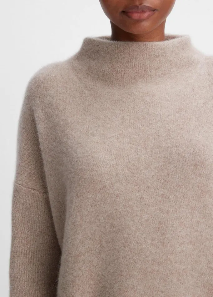 Women Sweaters Vince Plush Cashmere Funnel Neck Sweater Heather Hazel