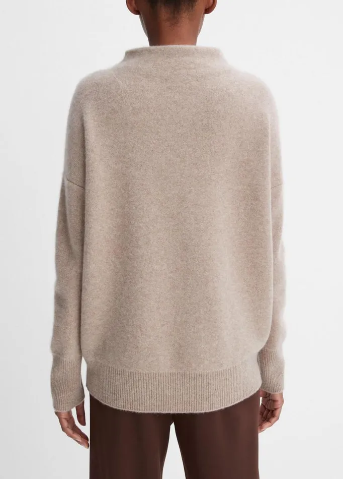 Women Sweaters Vince Plush Cashmere Funnel Neck Sweater Heather Hazel